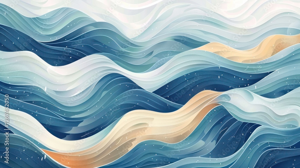 Poster a creative abstract vector waves, flowing across the canvas in a rhythmic pattern,
