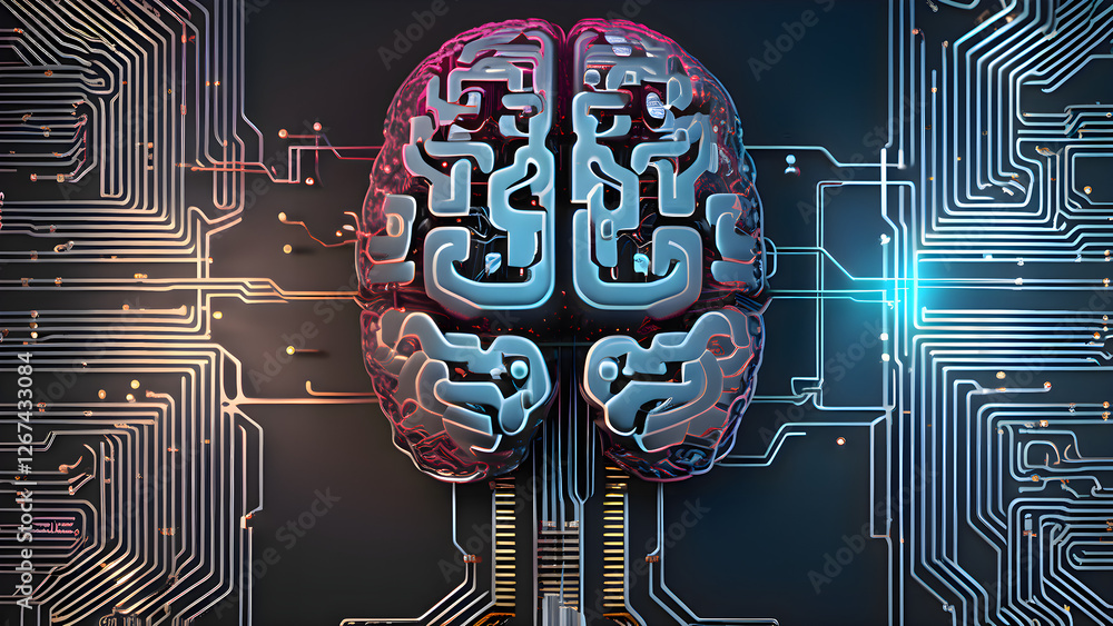 Poster machine learning and neural processing concept