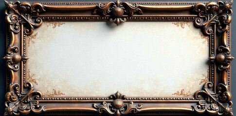 Ornate metal frame with intricate lacework and filigree details, vintage, antique, ornate
