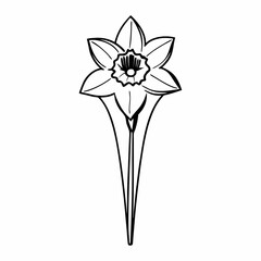 Daffodil Flower Icon – Trumpet-Shaped Bloom Vector