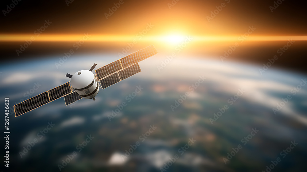 Poster satellite launch event showcasing ai technology machine learning innovations in space exploration ea