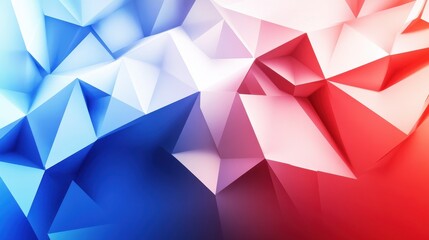 Obraz premium Technology bright low poly connection abstract background. Blue and red blurred futuristic vector design