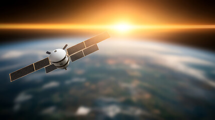 Satellite launch event showcasing ai technology machine learning innovations in space exploration earth perspective futuristic concept