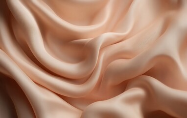 Obraz premium Elegant and luxurious peach satin silk fabric with flowing texture and soft light for high end fashion textile and minimalist interior design backgrounds in abstract photography