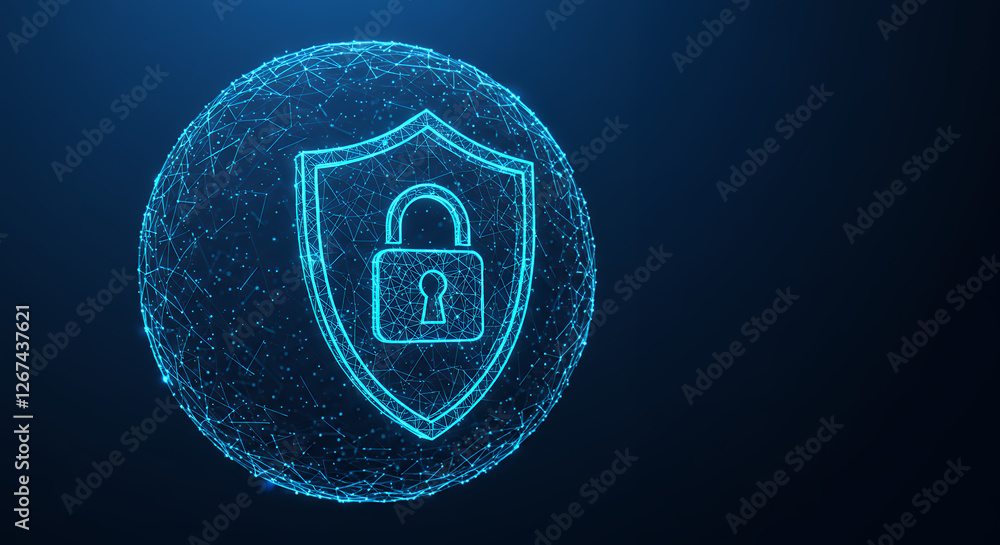 Poster digital security shield: cyber protection, data encryption, & network defense - safeguarding your in