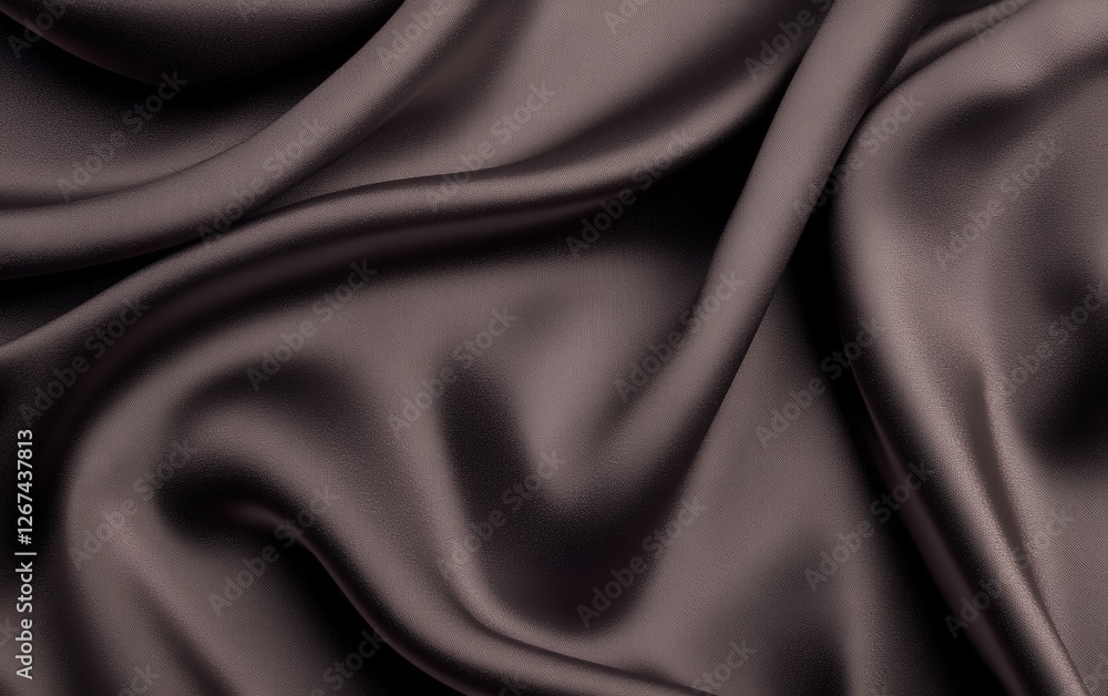 Poster elegant brown silk fabric with soft folds and a smooth glossy texture creating a luxurious backgroun