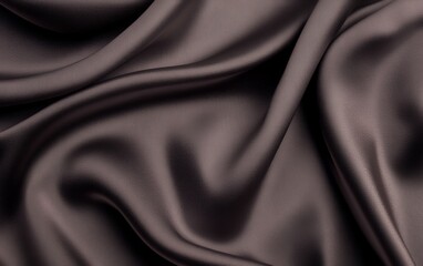 Obraz premium Elegant brown silk fabric with soft folds and a smooth glossy texture creating a luxurious background for fashion interior design and high end textile projects