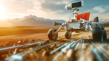 Exploring mars rover technology ai innovation and machine learning in futuristic landscapes