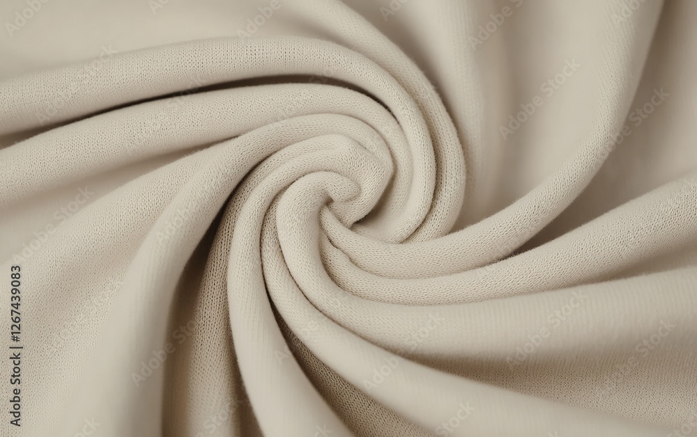 Poster elegant beige fabric with flowing swirl texture and soft smooth textile material for high quality fa