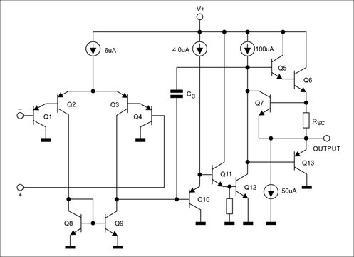 Schematic diagram of analog electronic device 
on white paper sheet. Vector drawing electrical circuit with 
transistor, capacitor, resistor, other components.