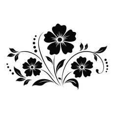 Flower Silhouette Vector with Elegant Botanical Design