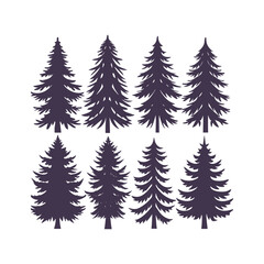 Woodland Pine Tree Clipart Isolated and Versatile Design Elements