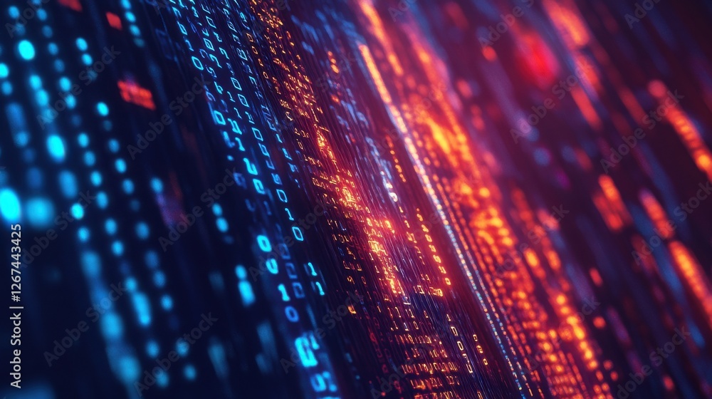 Poster abstract technology background. digital computer code. data transfer concepts in internet. graphic c