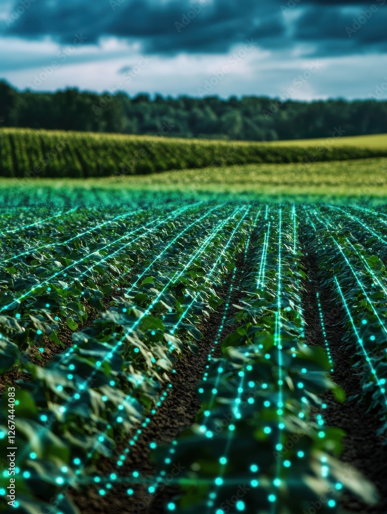 Poster ai systems optimizing smart agriculture with advanced data analytics in real-time