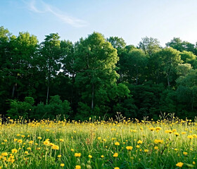 Obraz premium field of yellow flowers