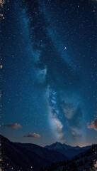 Fototapeta premium Retro-style starry night sky with old paper texture and subtle gradient effect , vintage, stars, texture
