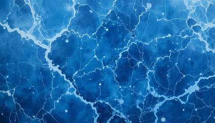 This artwork showcases an intricate mix of deep blue tones intertwined with white highlights, evoking a sense of water and fluidity