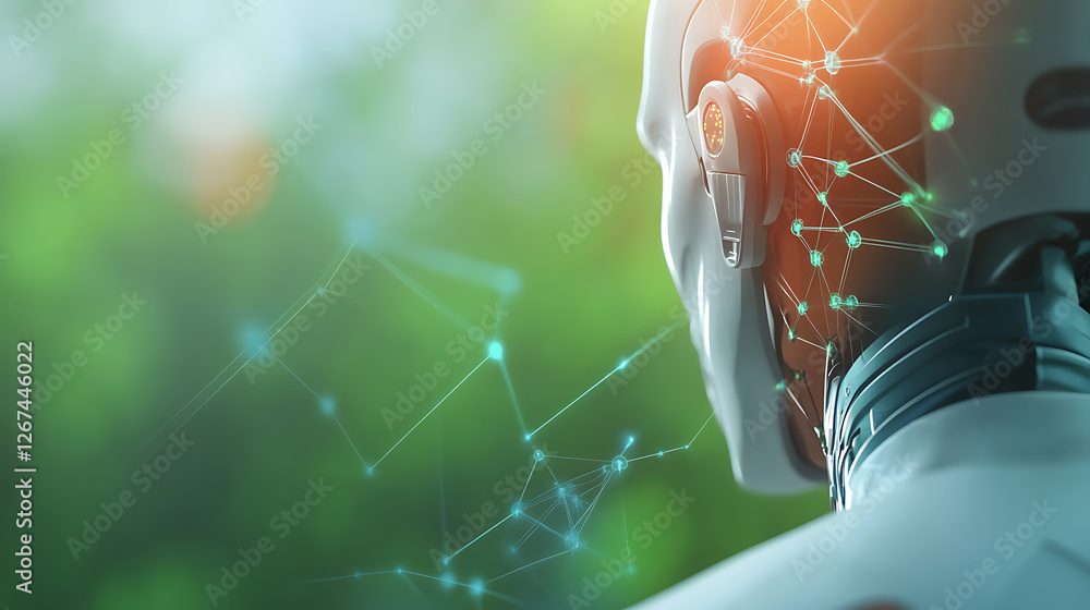 Poster ai technology and machine learning innovations in robotics nature environment digital art perspectiv