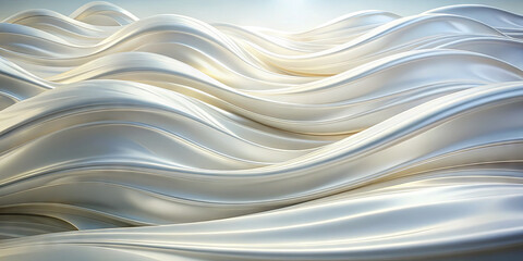 Obraz premium Silky waves undulate gracefully, reflecting soft light in a tranquil environment. The smooth texture evokes a sense of calm and fluidity, inviting relaxation