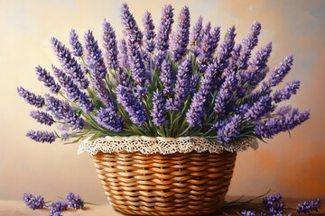 lavender flowers in a basket