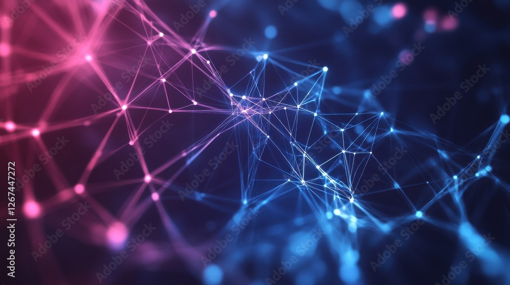 Poster abstract polygonal space. background with connecting dots and lines. artificial intelligence technol