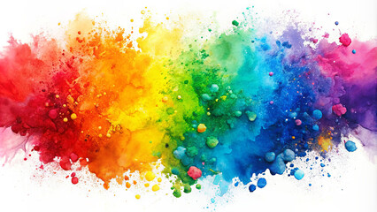 Fototapeta premium A burst of vibrant colors flows seamlessly from red to purple, creating an artistic watercolor effect. The bright hues intermingle and blend, forming a stunning visual composition