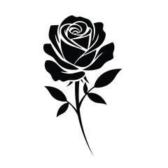 Rose Flower Silhouette Vector for Design