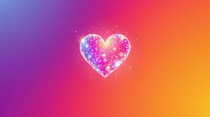  adorable glowing heart of sparkling particles