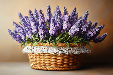 lavender flowers in a basket