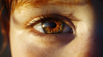 Close-Up of Sparkling Eye with Unique Color and Texture Detail
