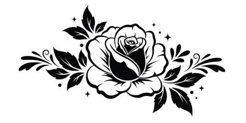 Rose Flower Silhouette Vector Design