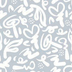 seamless pattern background of organic shapes in hand drawn style.