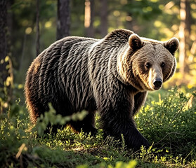 Fototapeta premium brown bear in the forest