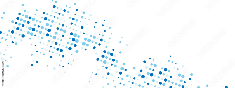 Aufkleber abstract blue background with a dot texture and chaotic mosaic ornament. linear pattern of small dot