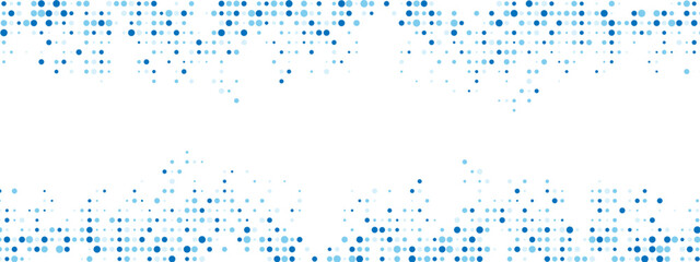 Abstract blue background with a dot texture and chaotic mosaic ornament. Linear pattern of small dots included. Ideal for banners, posters, websites, and social media frames. Vector illustration