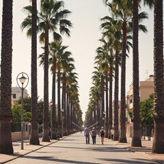 Personas caminando en un día soleado