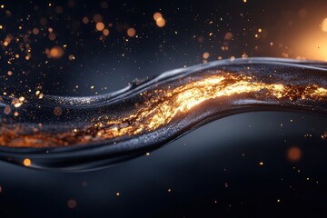 Obraz premium Flowing liquid gold abstract background