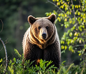 Fototapeta premium brown bear in the forest