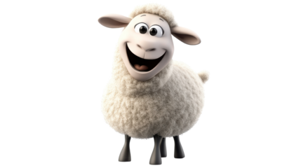 funny sheep isolated on white background 