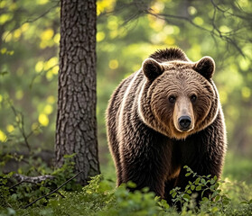 Obraz premium brown bear in the forest