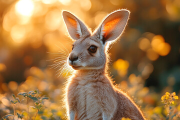 Golden Hour Serenade, A Radiant Portrait of an Australian Joey