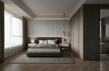 3d render hotel room