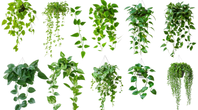 green leaves isolated on white background 