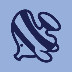 Lineart outline Sea Animal in cute colorful design for kids and education
