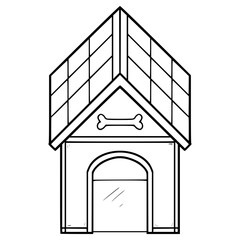 doghouse illustration hand drawn outline vector