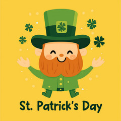 St. Patrick’s Day, Adorable leprechaun in vector style