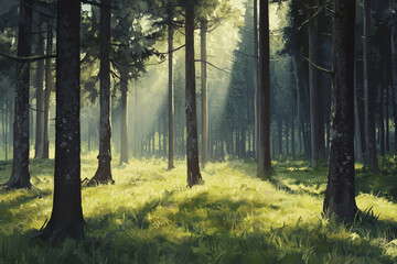 Obraz premium morning in the forest