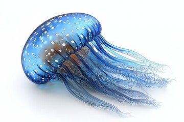 blue jellyfish with tentacles
