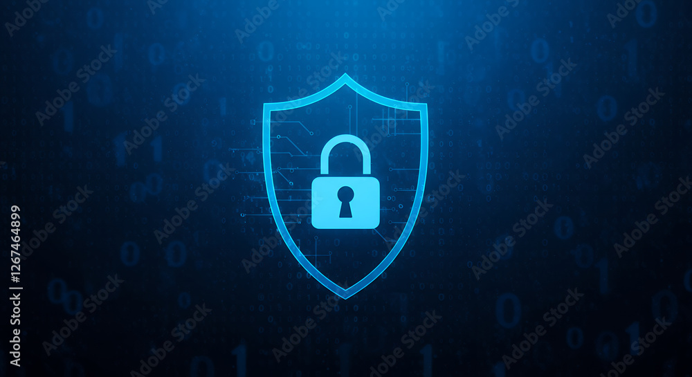 Poster digital security shield: data protection, cybersecurity, & encryption | secure your network today!