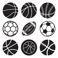 Obraz premium Sport silhouette icon 9 set clipart